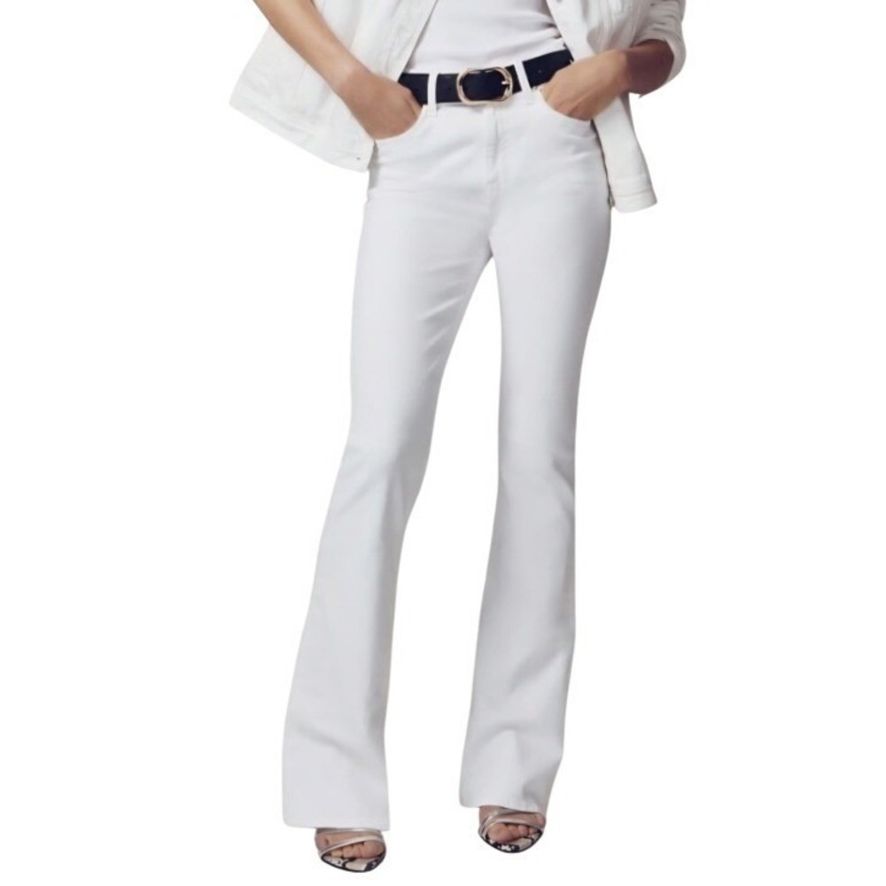 J. Crew Women's Skinny High Rise Stylish Trendy Flared Leg Pants White Sz 30 NWT
